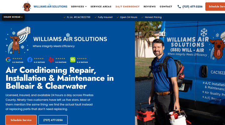 New Williams Air Solutions website