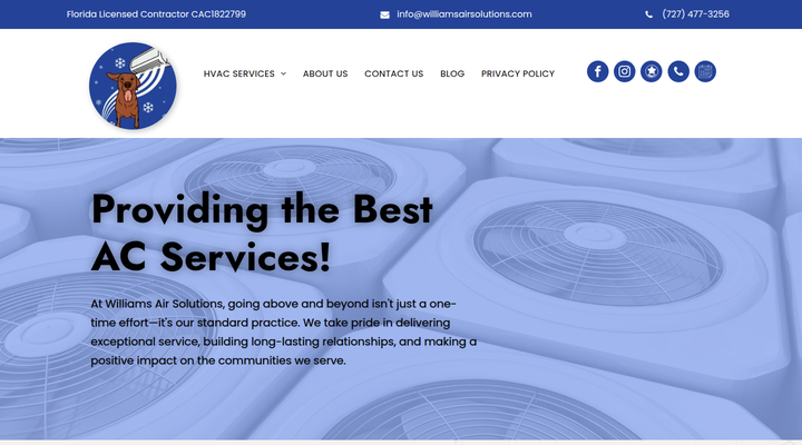 Current Williams Air Solutions website